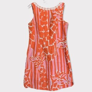 Lilly Pulitzer for Target Giraffe Print Pink Orange Sleeveless Mini Shift Dress